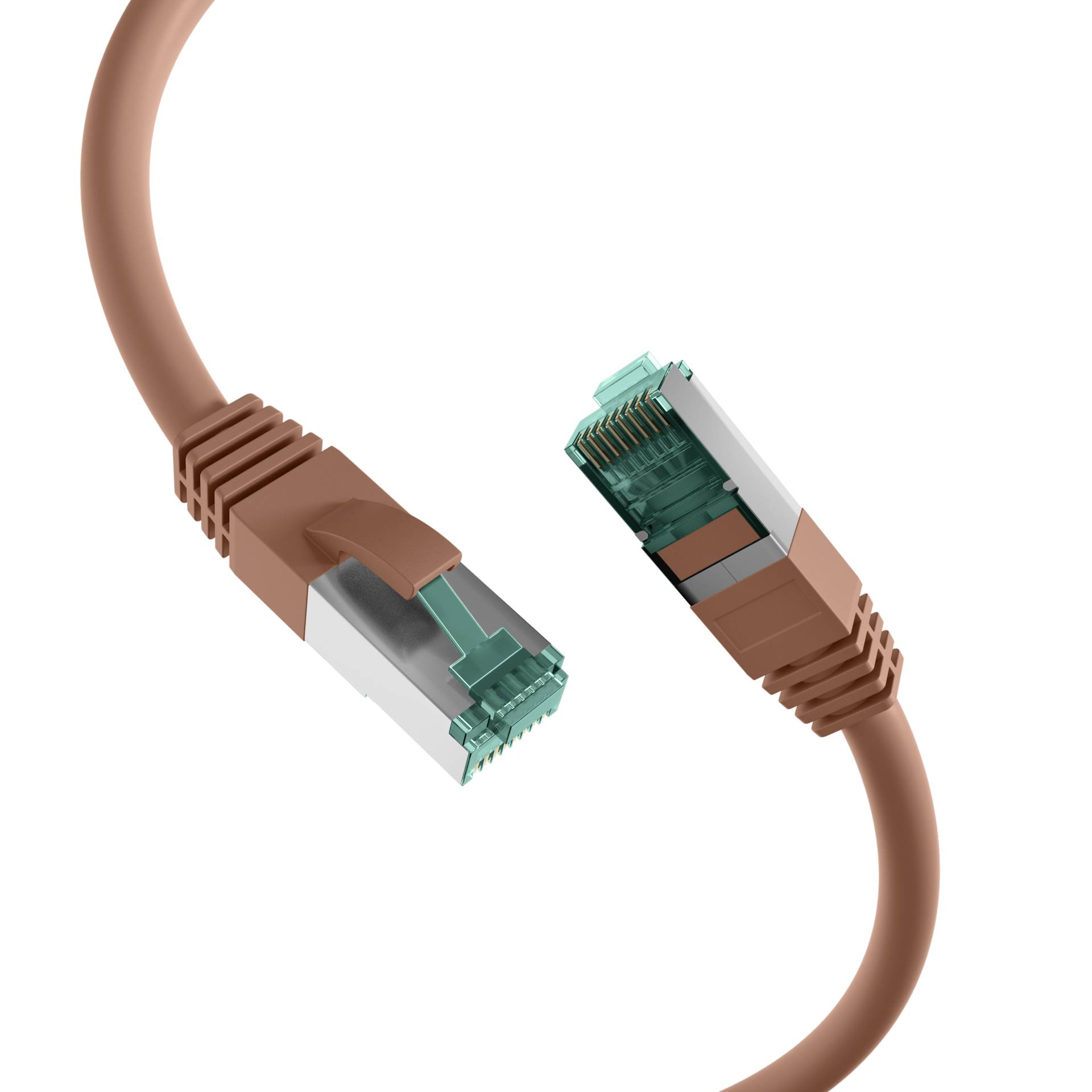 EFB-Elektronik MK6001.0,15BR, RJ45 Patchkabel Cat.6A S/FTP LSZH braun 0,15m
