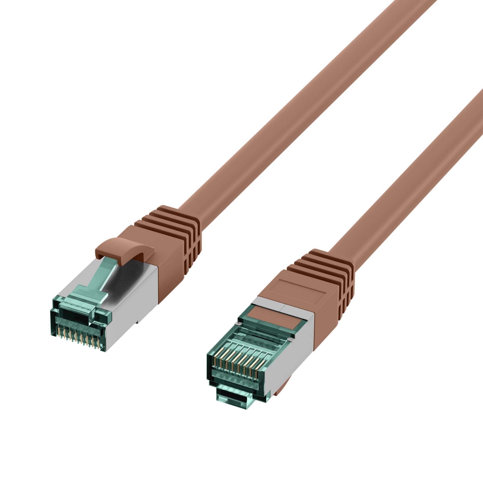 EFB-Elektronik MK6001.0,15BR, RJ45 Patchkabel Cat.6A S/FTP LSZH braun 0,15m