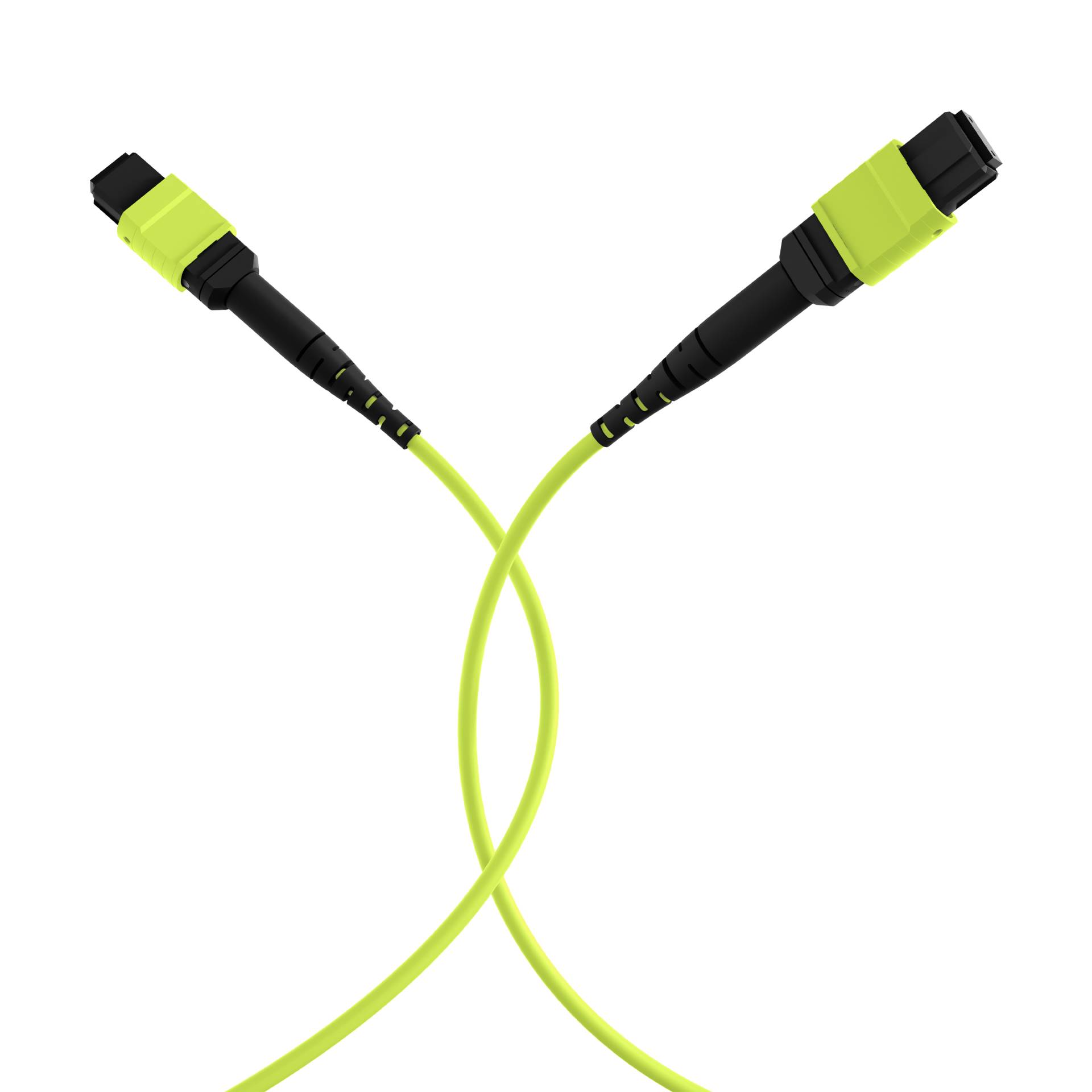 MTP®(F)-MTP®(F) Patchkabel OM5 12 Fasern, Typ B LSZH limettengrün 2m Glasfaserverkabelung MPO / /