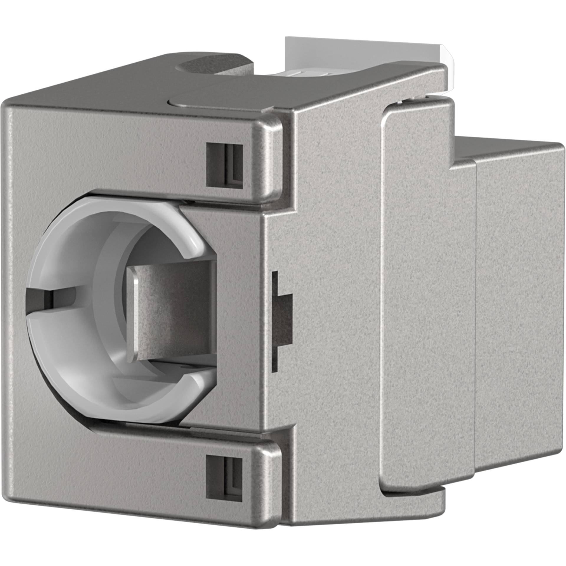 RJ45 Shortbody Keystone STP, Cat.6A -- 500MHz mit integriertem Shutter Kupferverkabelung + Adapter