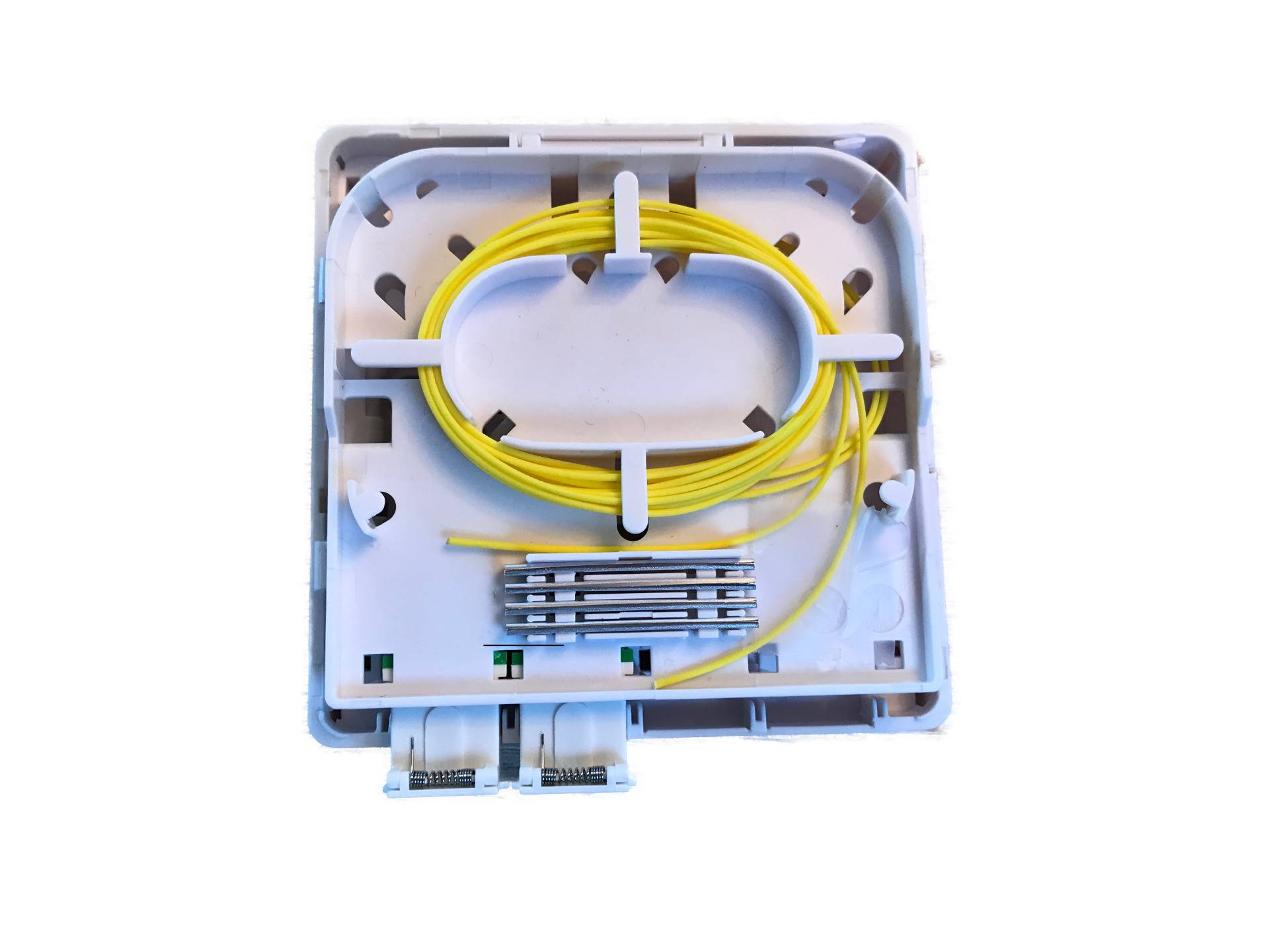 EFB-Elektronik FTTH-BOX-IN-6, FTTH Box für 4 Kupplungen SC-S oder LC-D 80x80 mit Kabelführung, Crimpversion