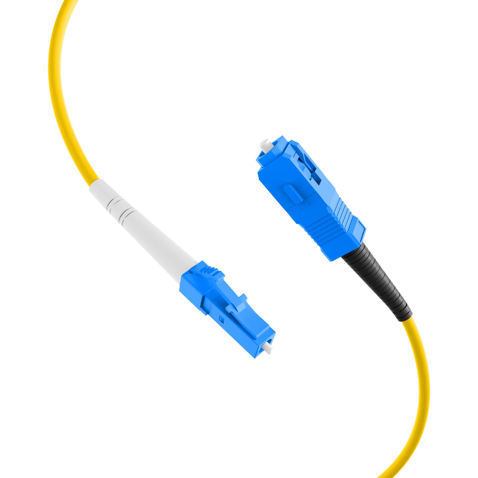 Simplex Patchkabel LC-SC OS2 G657A2, 0,5m LSZH 2mm gelb Glasfaserverkabelung Glasfaser OS2