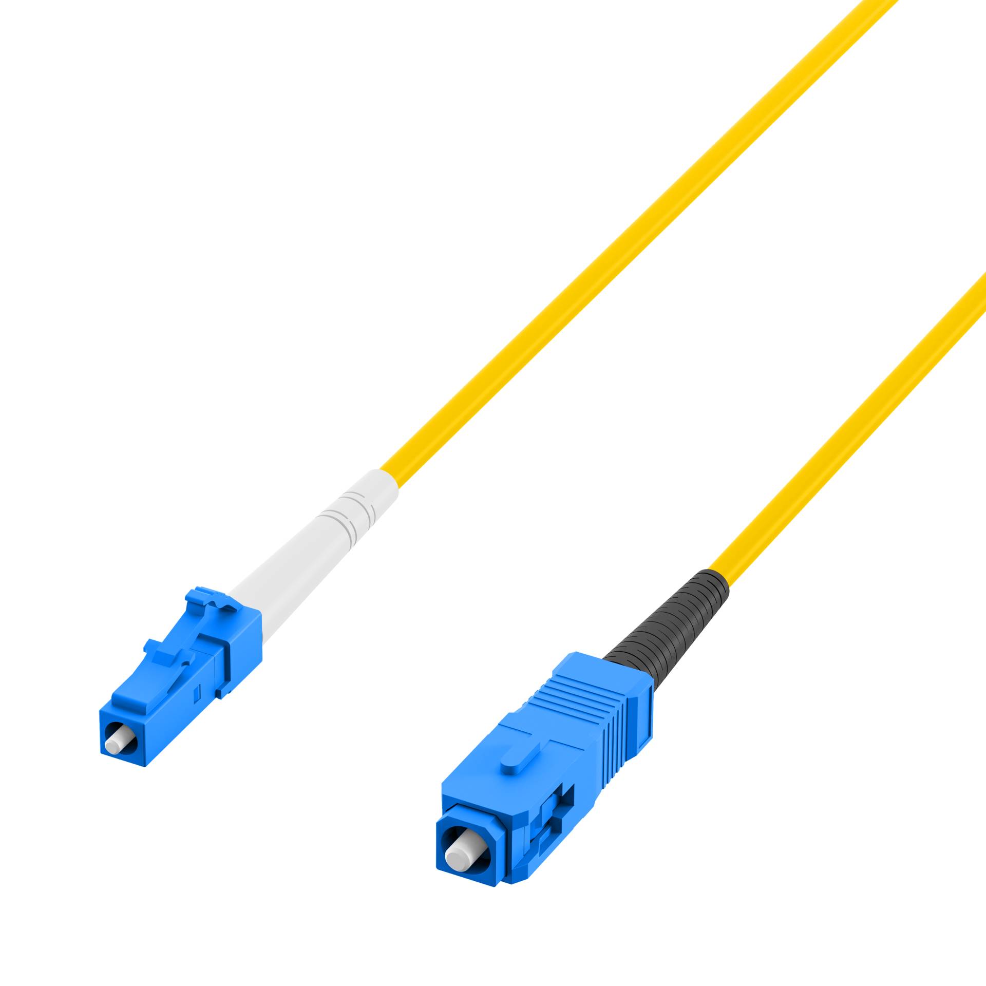 Simplex Patchkabel LC-SC OS2 G657A2, 0,5m LSZH 2mm gelb Glasfaserverkabelung Glasfaser OS2