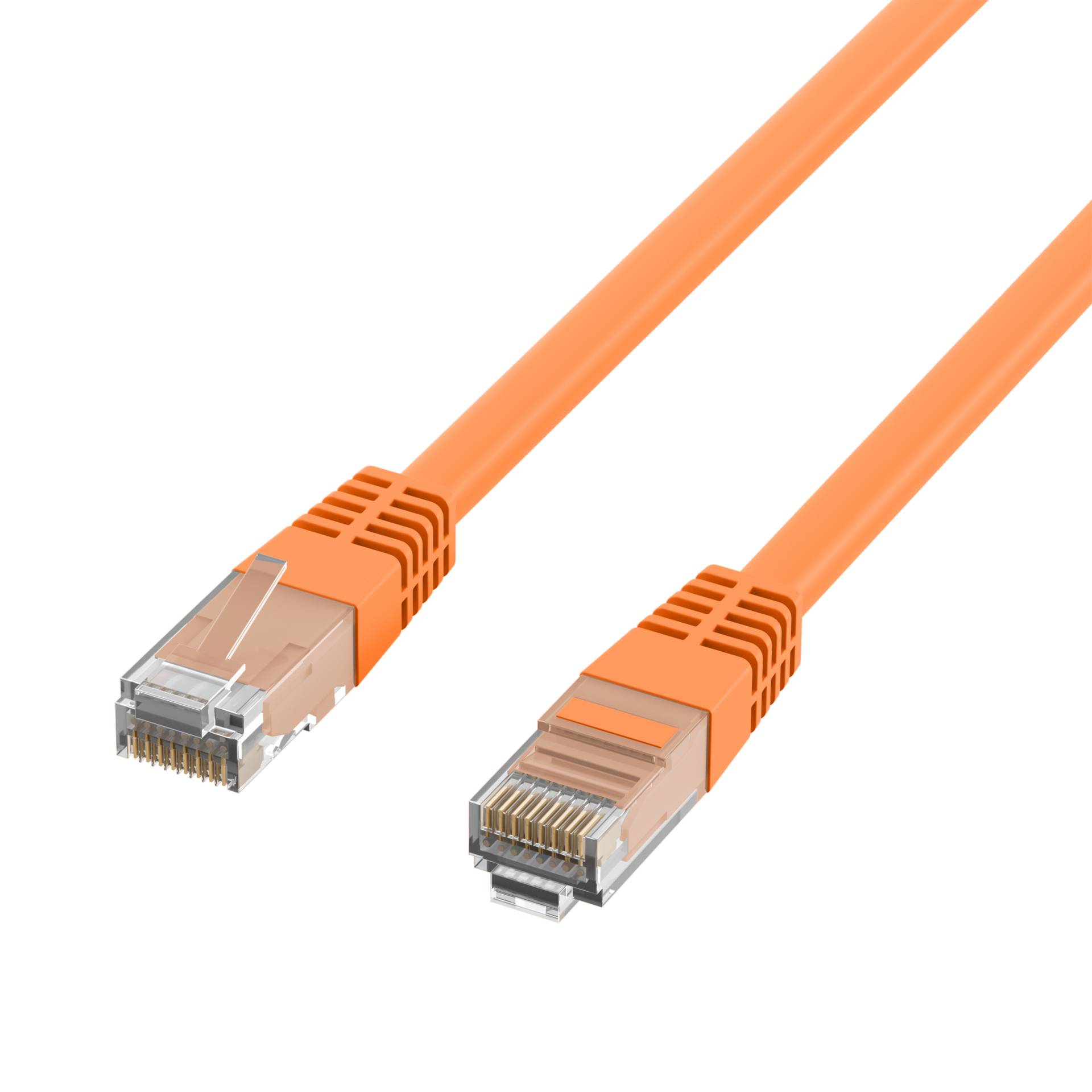 RJ45 Patchkabel Cat.5e U/UTP PVC -- CCA orange 0,5m SALE Kupferverkabelung PVC CCA