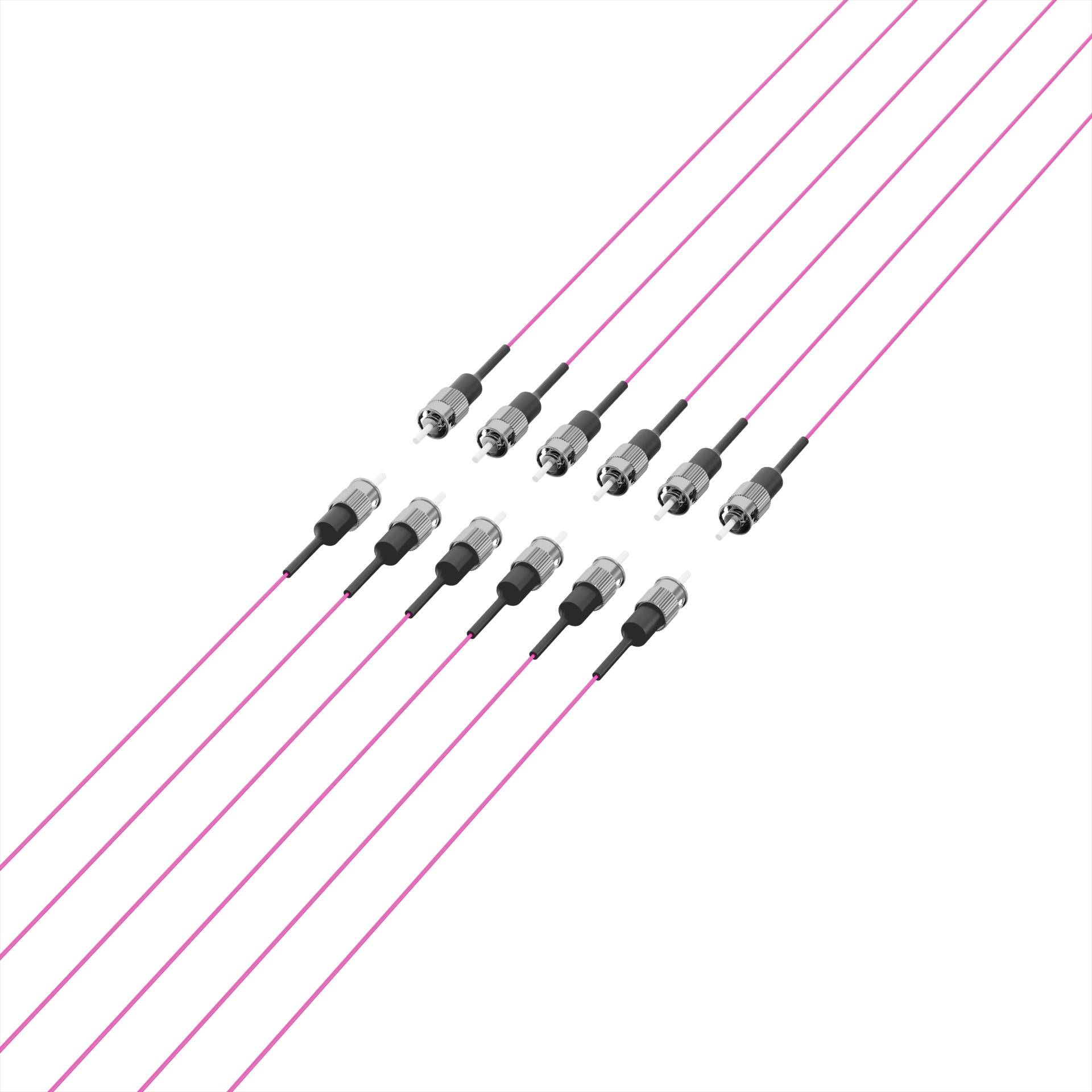 Faserpigtail ST OM4, Erikaviolett 2m - 1 Stück Glasfaserverkabelung Glasfaser Pigtails OM4