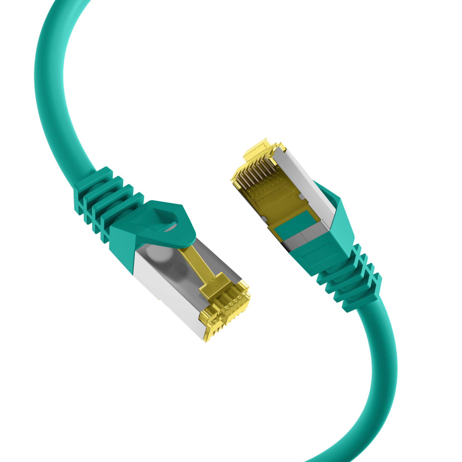 RJ45 Patchkabel Cat.6A S/FTP LSZH, Cat.7 Rohkabel grün 0,15m Kupferverkabelung