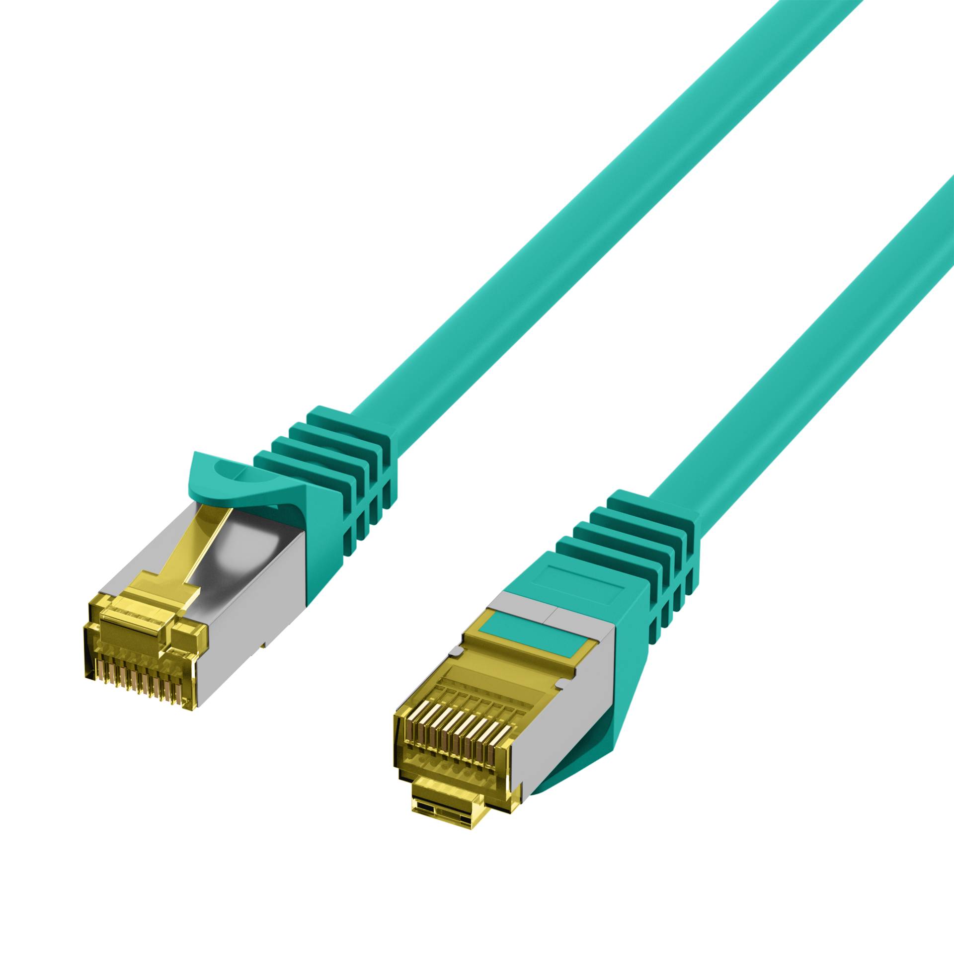 RJ45 Patchkabel Cat.6A S/FTP LSZH, Cat.7 Rohkabel grün 0,15m Kupferverkabelung