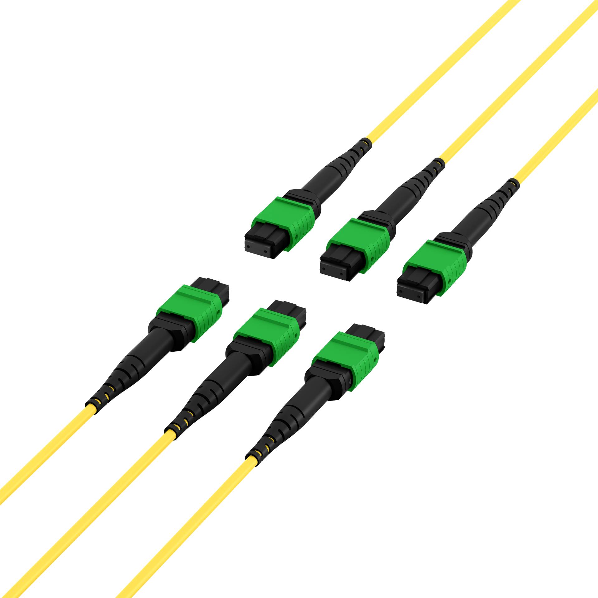 MTP®/APC(F)-MTP®/APC(F) Patchkabel OS2 48 Fasern -- Typ A LSZH gelb 5m Glasfaserverkabelung MPO /