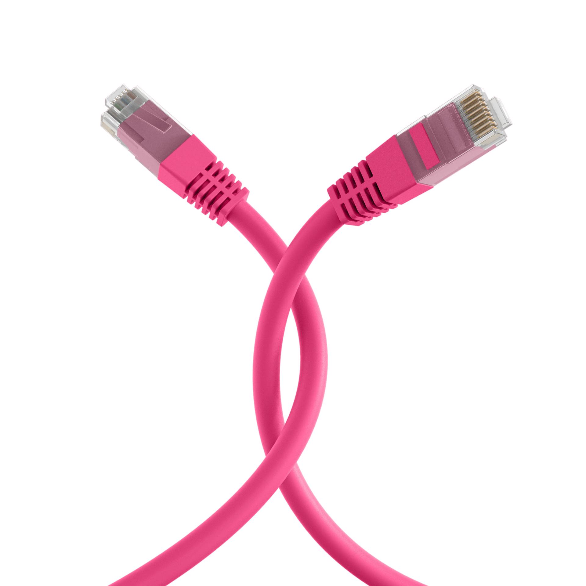 RJ45 Patchkabel Cat.5e U/UTP PVC -- CCA magenta 0,5m SALE Kupferverkabelung PVC CCA