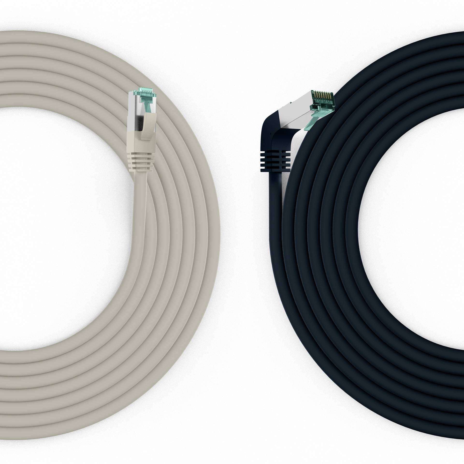 EFB Elektronik RJ45 Patchkabel S/FTP Cat.6A LSZH einseitig 90° gewinkelt 0.25m schwarz Netzwerk CAT 6a SFTP 0,25 m