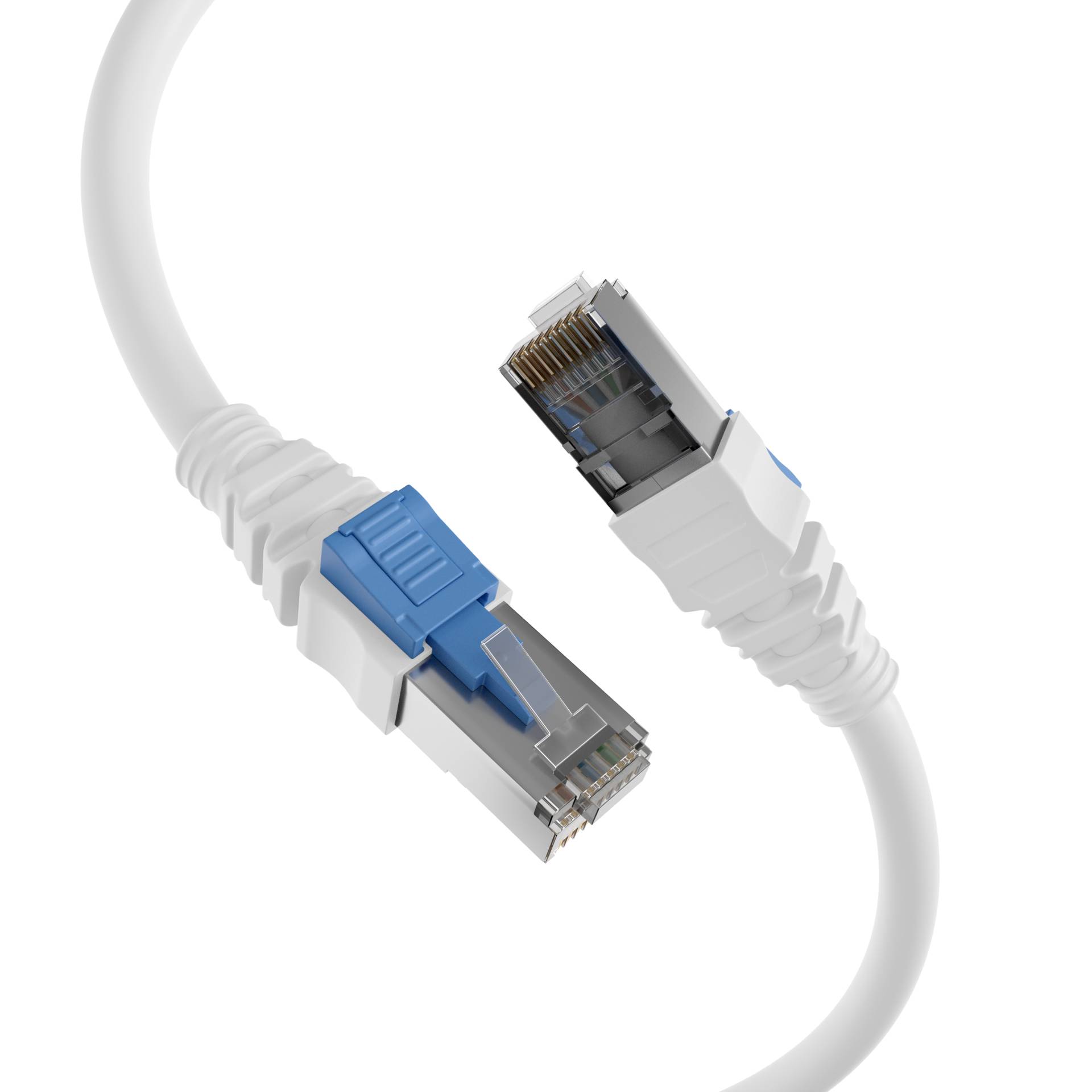 EFB-Elektronik K5539WS.0,5, RJ45 Patchkabel Cat.6A S/FTP LSZH BC AWG26 abschließbar weiß 0,5m