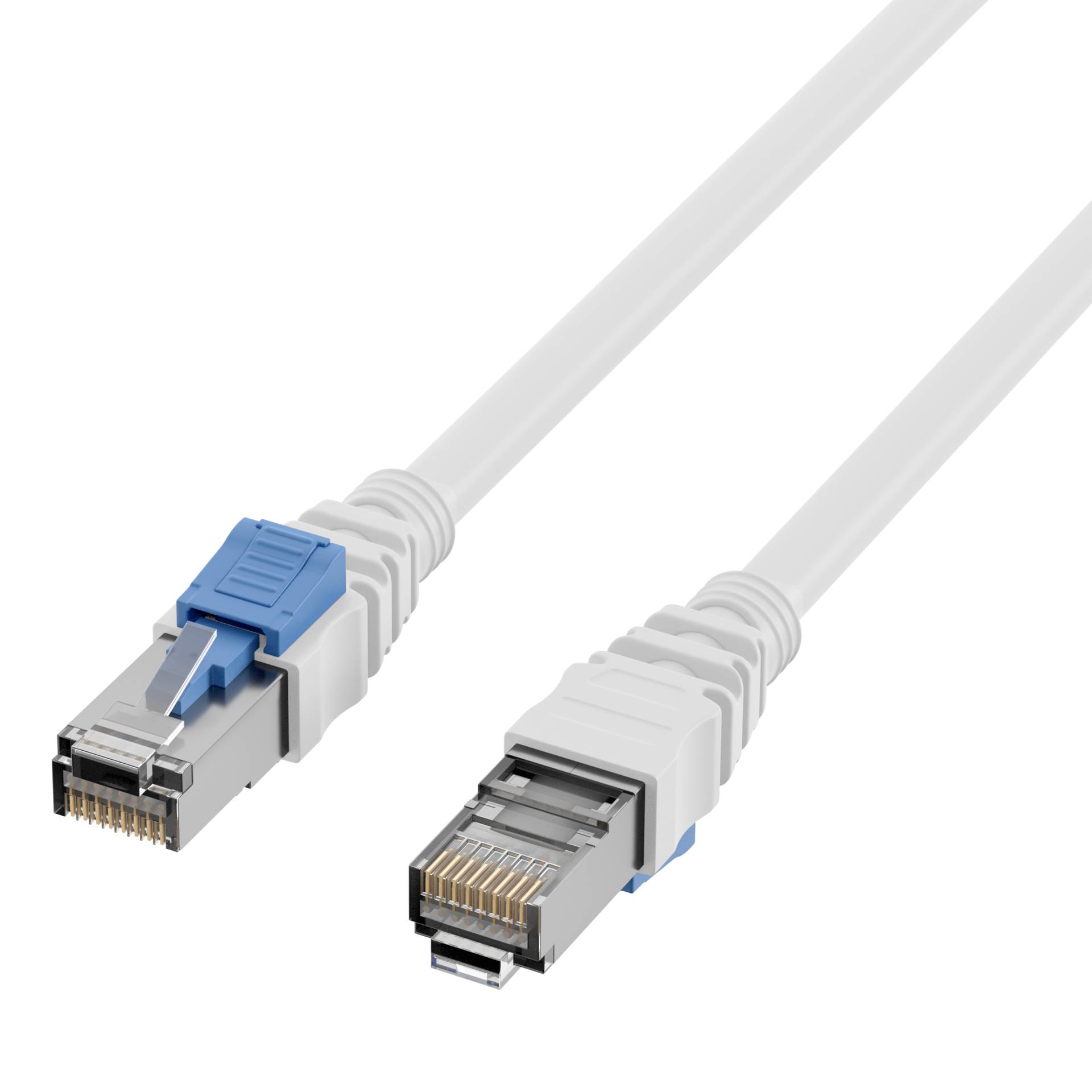EFB-Elektronik K5539WS.0,5, RJ45 Patchkabel Cat.6A S/FTP LSZH BC AWG26 abschließbar weiß 0,5m