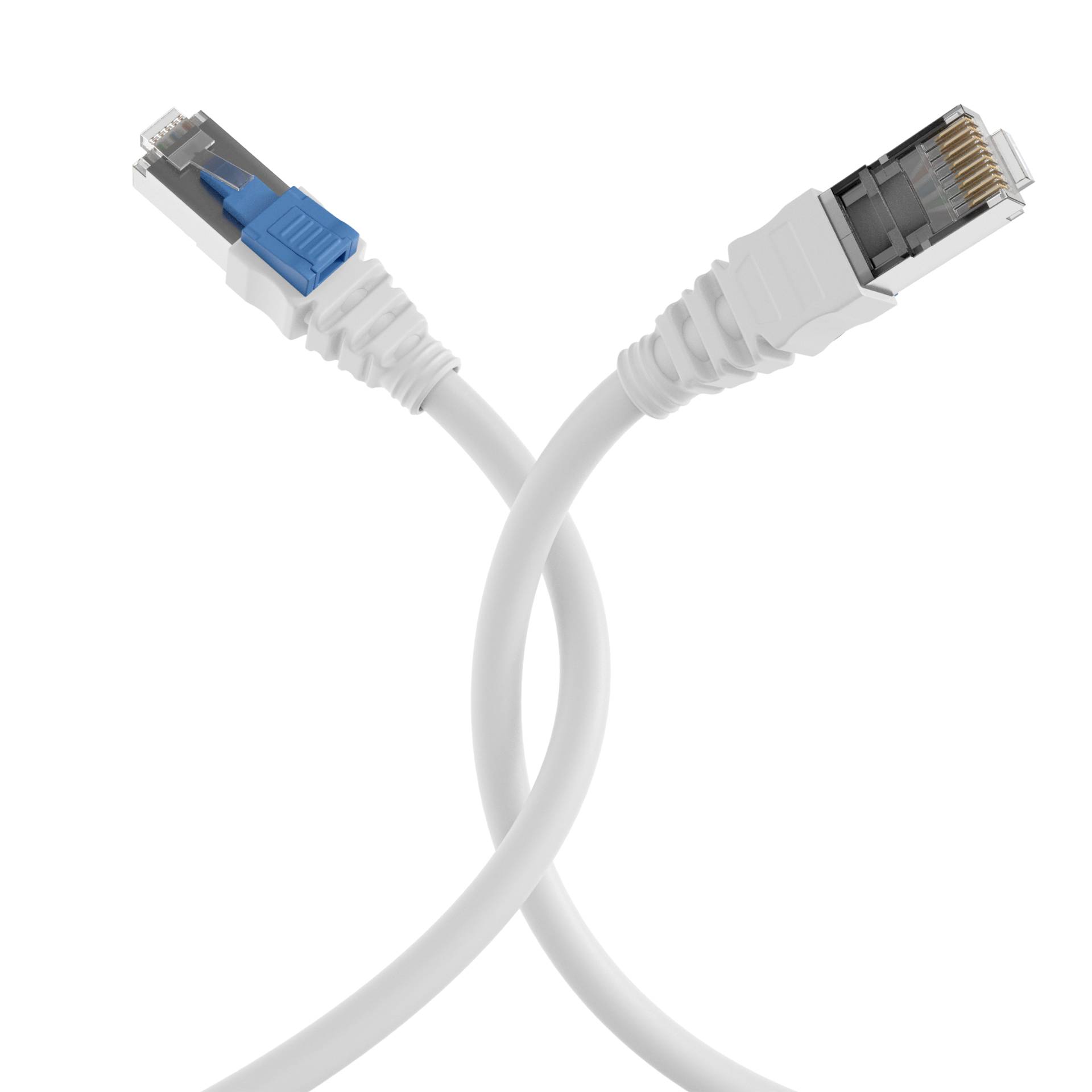 EFB-Elektronik K5539WS.0,5, RJ45 Patchkabel Cat.6A S/FTP LSZH BC AWG26 abschließbar weiß 0,5m