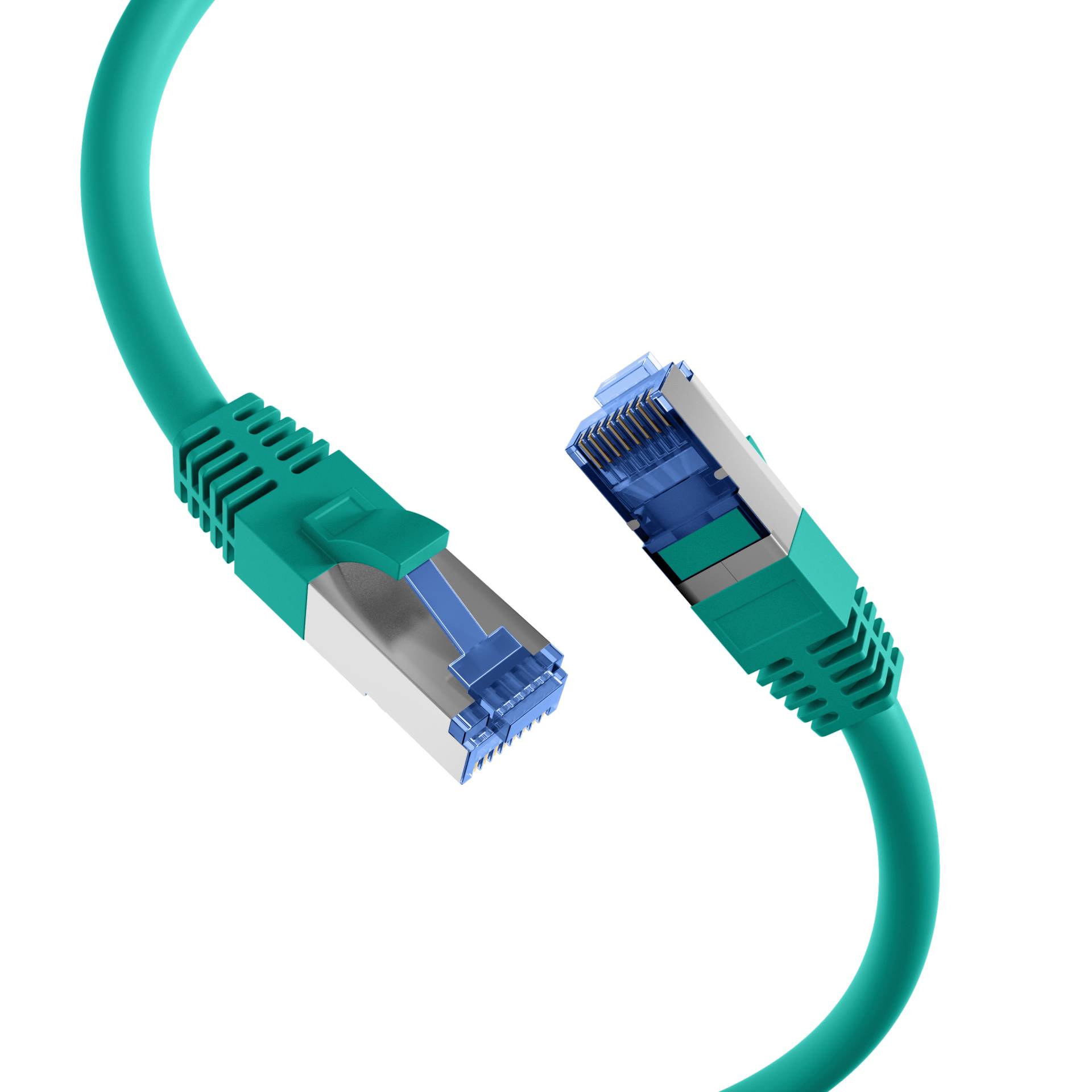 RJ45 Patchkabel Cat.6A S/FTP TPE -- Cat.7 Rohkabel superflex grün 0,15m Kupferverkabelung