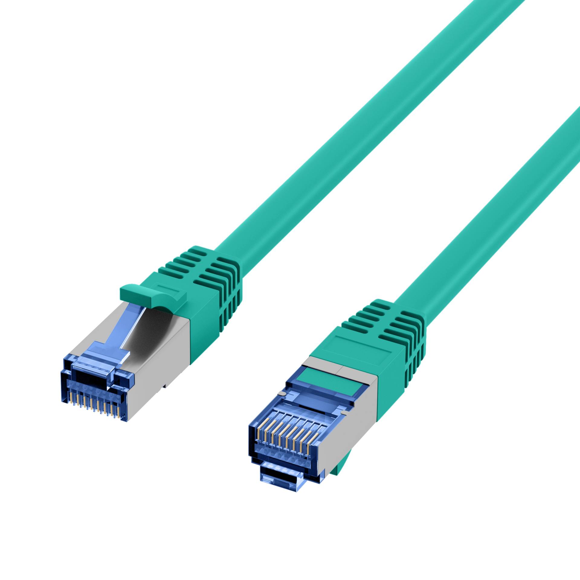 RJ45 Patchkabel Cat.6A S/FTP TPE -- Cat.7 Rohkabel superflex grün 0,15m Kupferverkabelung