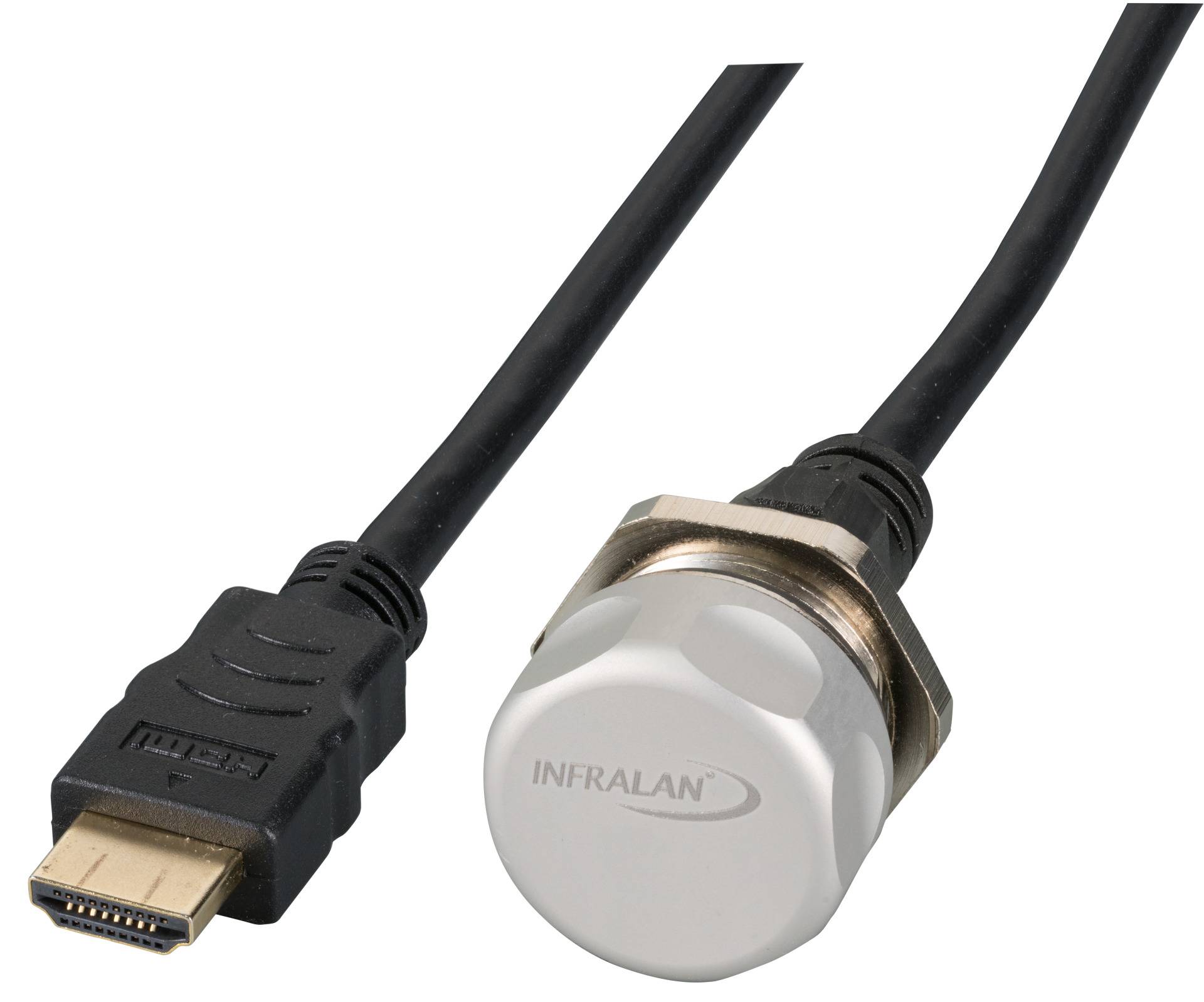 IP67 Einbaubuchse, M25, HDMI, Bu-St -- A-A, Service Port, Halteseil, 1,0m Kupferverkabelung + IP68