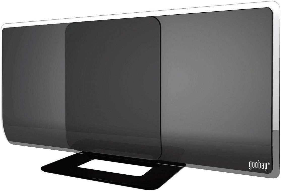 Goobay DIA 42 PS Aktive DVB-T/T2 Flachantenne Innenbereich Verstärkung: 42 dB Schwarz