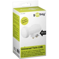 Goobay Universal Twin-LNB Teilnehmer-Anzahl: 2 Feedaufnahme: 40 mm vergoldete Anschlüsse Hellgrau Goobay Universal Twin-LNB Teilnehmer-Anzahl: 2 Feedaufnahme: 40 mm vergoldete Anschlüsse Hellgrau