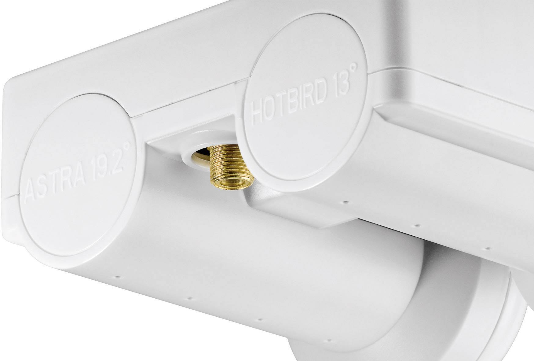 Goobay Monoblock Single LNB 6,2 Grad Single-LNB Monoblock Teilnehmer-Anzahl: 1 Feedaufnahme: 40 mm vergoldete Anschlüsse Hellgrau