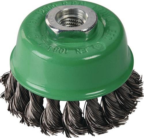Topfbürste D.100mm Drahtstärke 0,5mm VA 8500min-¹ TECWERK