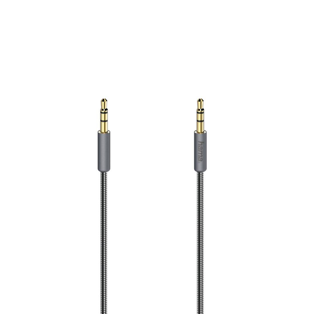 hama 00200508 Audio-Kabel "Elite", 3,5-mm-Klinken-St. - St., Metall, vergoldet, 0,75 m