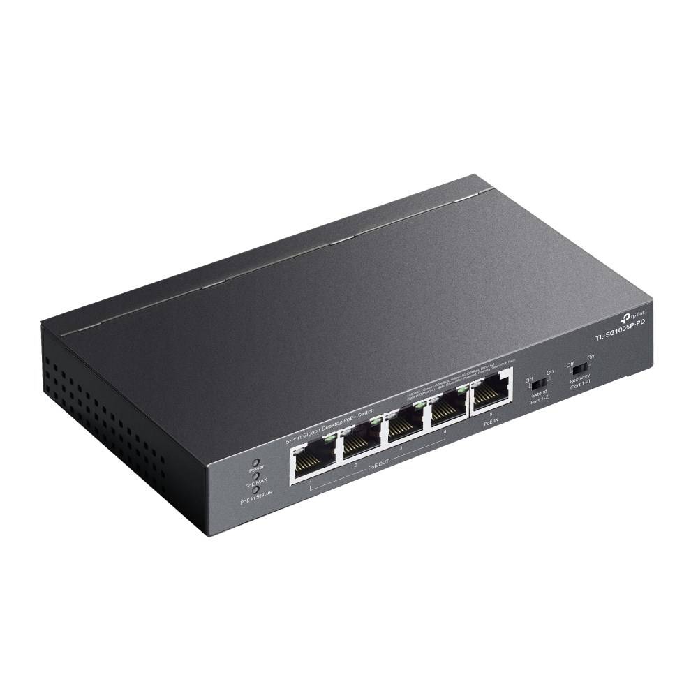 TL-SG1005P-PD V1 - Switch - unmanaged - 4 x 10/100/1000 (PoE+)