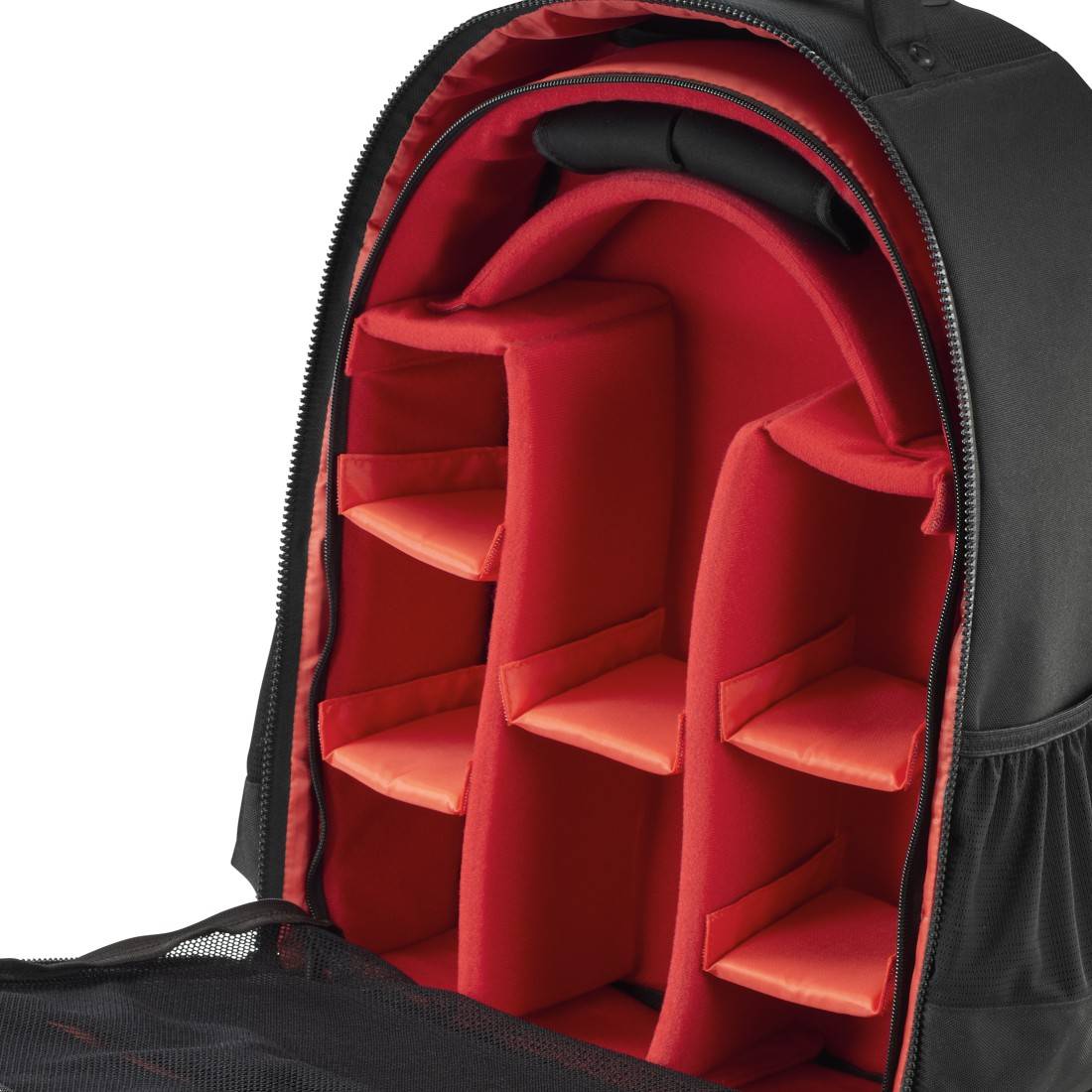 hama 00121347 Kamera-Trolley "Ohio", 200, stabiler Fotokoffer für Handgepäck, Schwarz/Rot