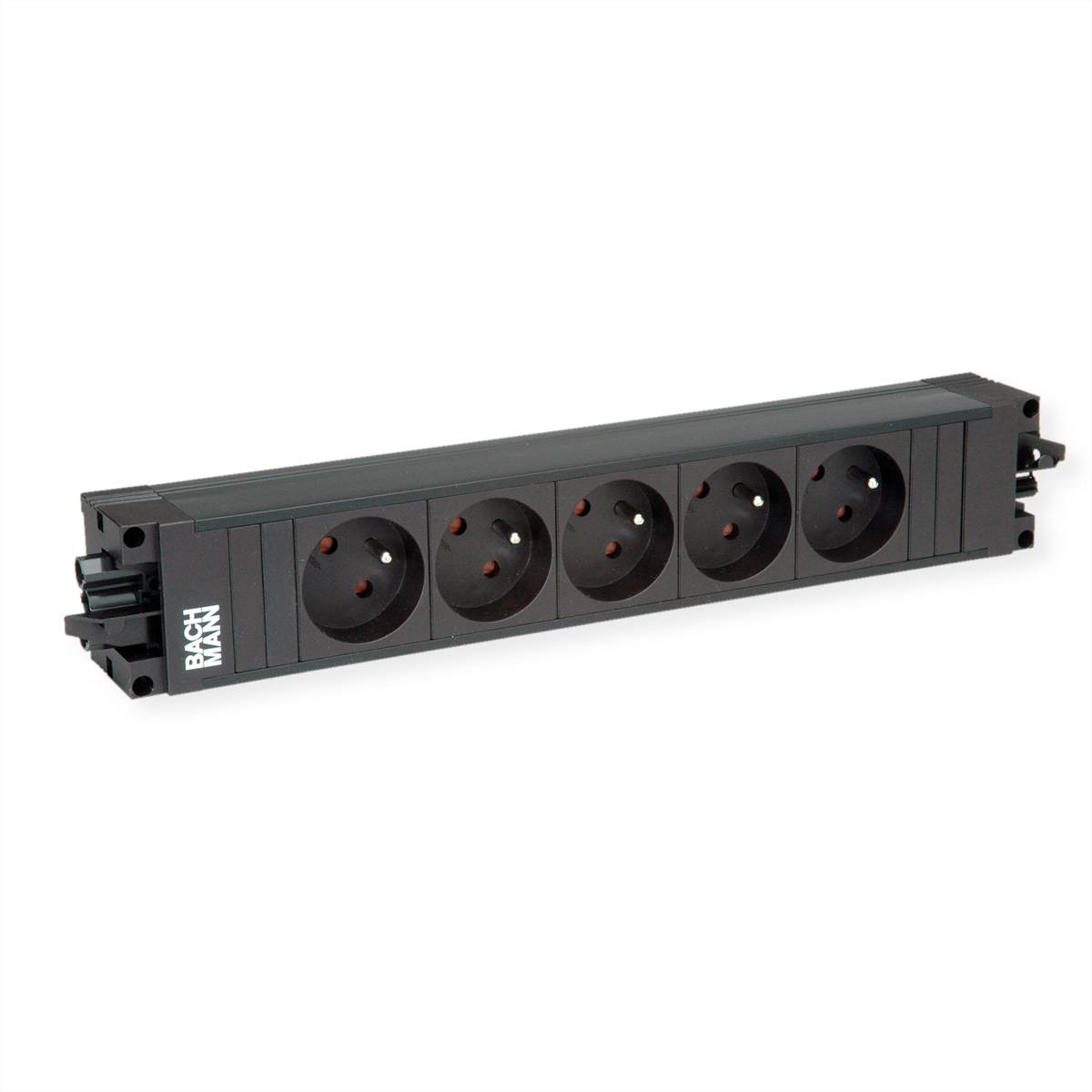 BACHMANN STEP BASE 6xUTE, schwarz Steckdosenleisten Steckdoseneinheit