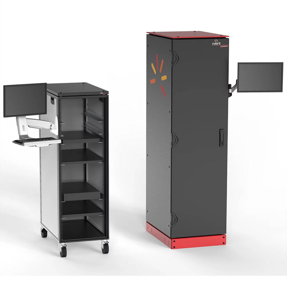 SCHROFF Verstellbarer Monitorarm mit Tastatur Ablage, bis 8 kg