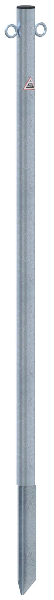 Schake 4042E/2 Absperrpfosten Stahlrohr Ø 42 x 2,5 mm ortsfest zum Einschlagen feuerverzinkt mit 2 Ösen