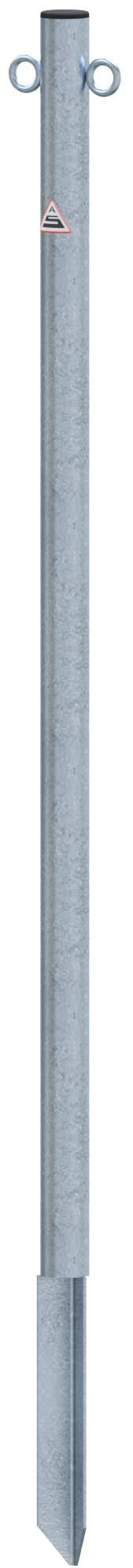 Schake 4042E/2 Absperrpfosten Stahlrohr Ø 42 x 2,5 mm ortsfest zum Einschlagen feuerverzinkt mit 2 Ösen