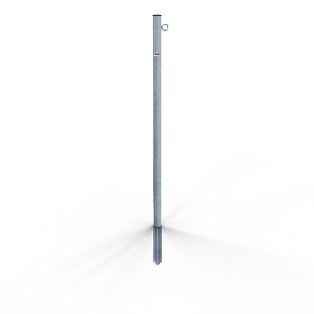 Schake 4042E/1 Absperrpfosten Stahlrohr Ø 42 x 2,5 mm ortsfest zum Einschlagen feuerverzinkt mit 1 Öse