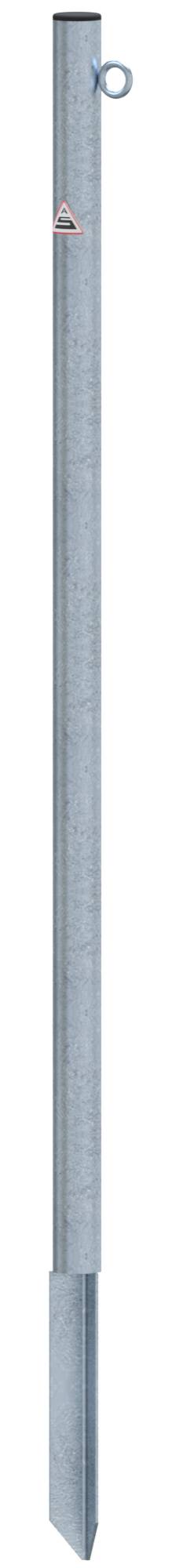 Schake 4042E/1 Absperrpfosten Stahlrohr Ø 42 x 2,5 mm ortsfest zum Einschlagen feuerverzinkt mit 1 Öse