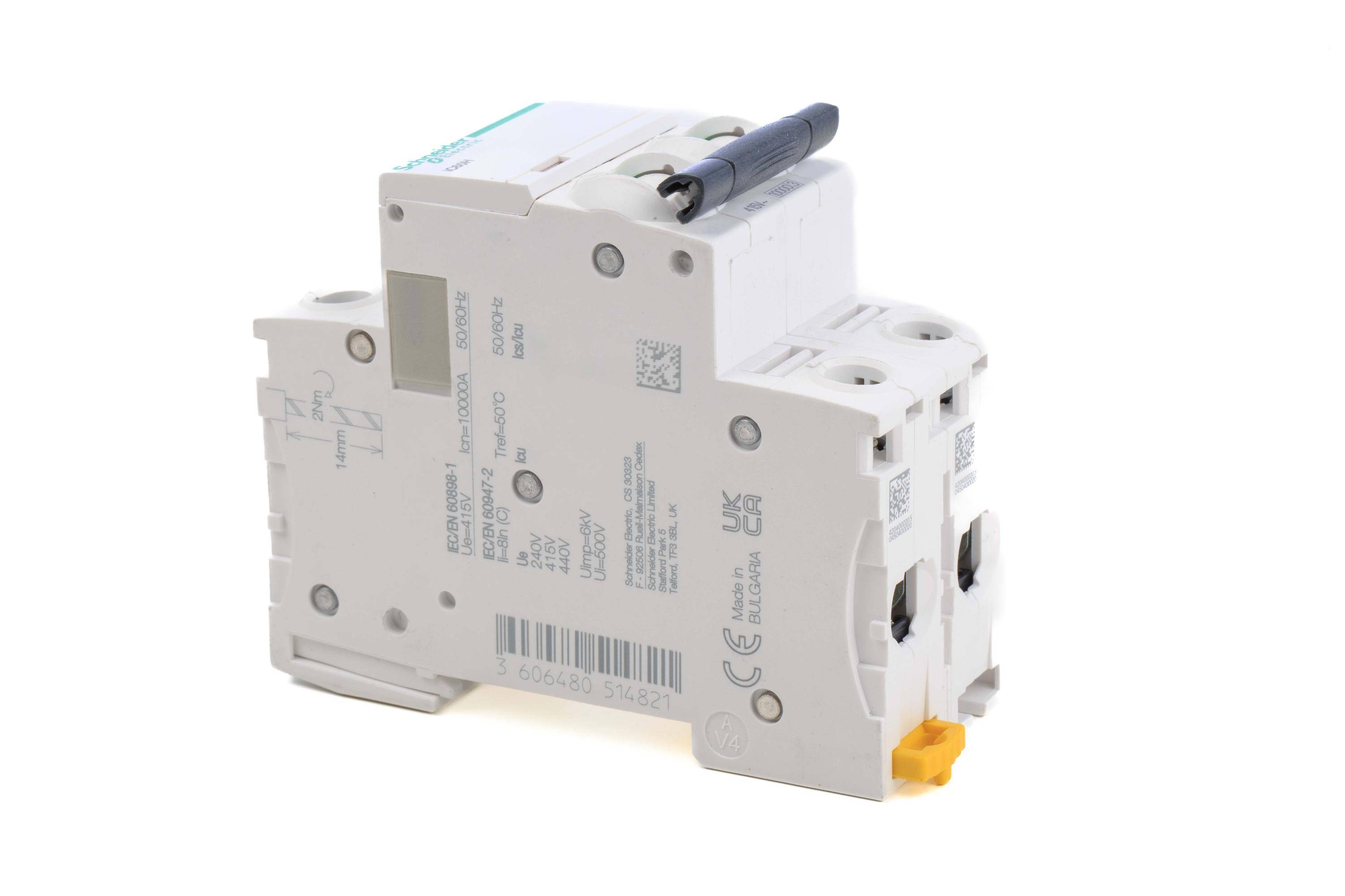 Schneider Electric Acti9 iC60 Miniaturüberlastschalter Typ C, Pol 2-polig 4A 400V ac, Abschaltvermögen 10 kA Acti9 144 V