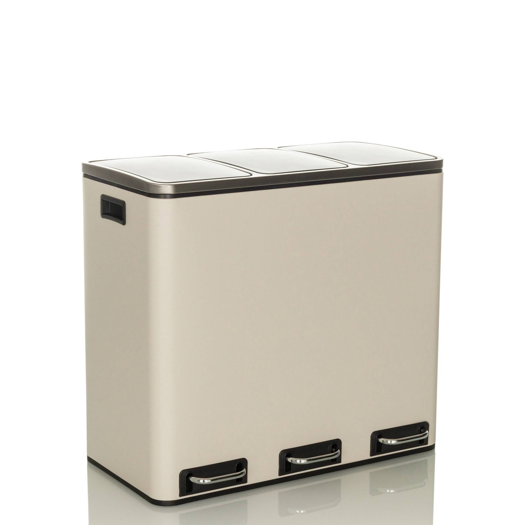 Abfallsammler Mülltrennsystem Clean 9 - 54L (3x18L) Stahl beige hjh OFFICE