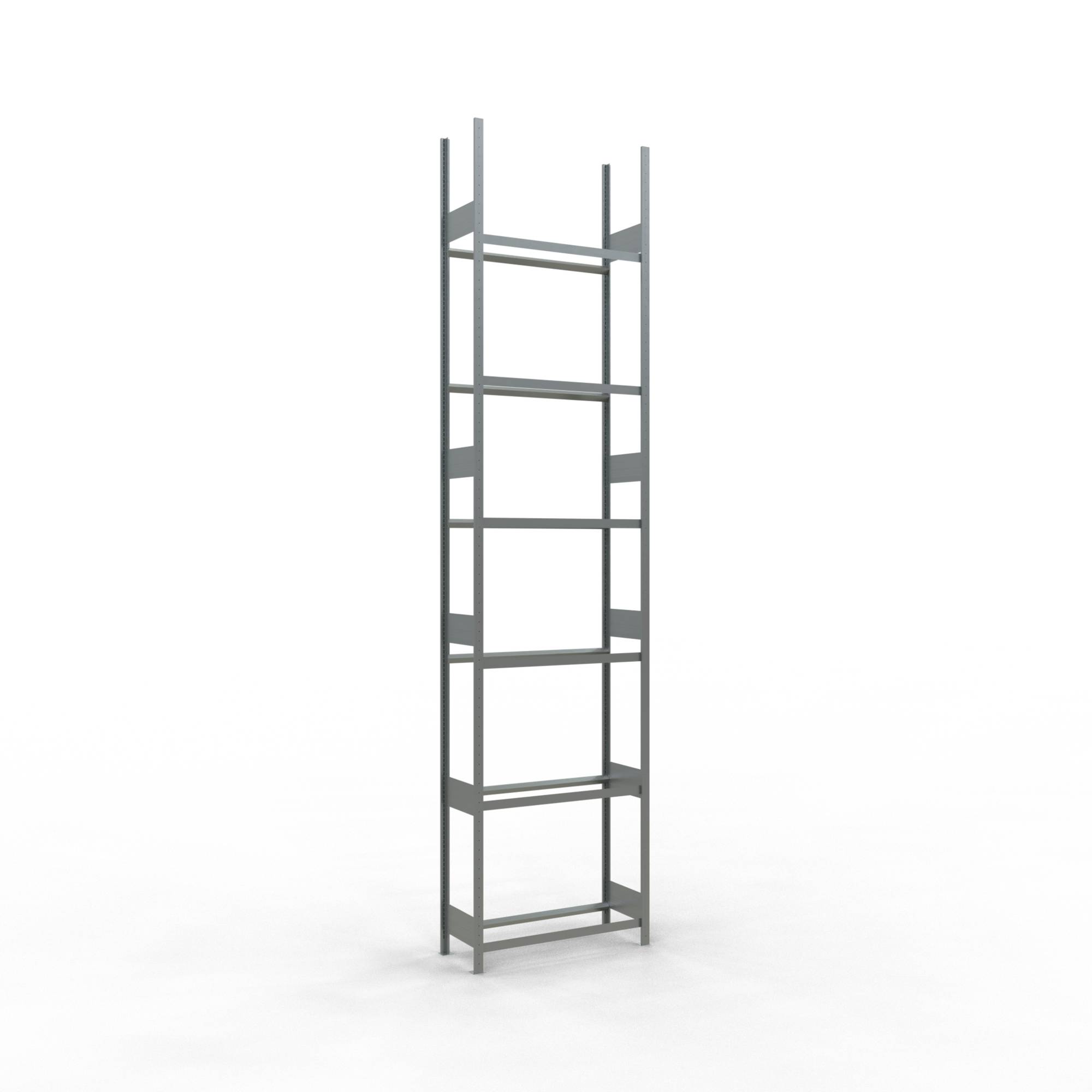 Reifen-/Räderregal, Grundfeld, verzinkt, BxTxH 1050x400x4500 mm, 6 Lagerebenen,