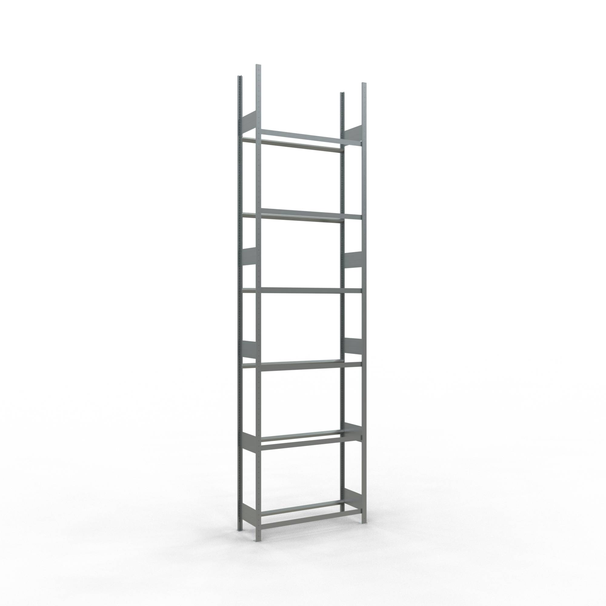 Reifen-/Räderregal, Grundfeld, verzinkt, BxTxH 1200x400x4500 mm, 6 Lagerebenen,