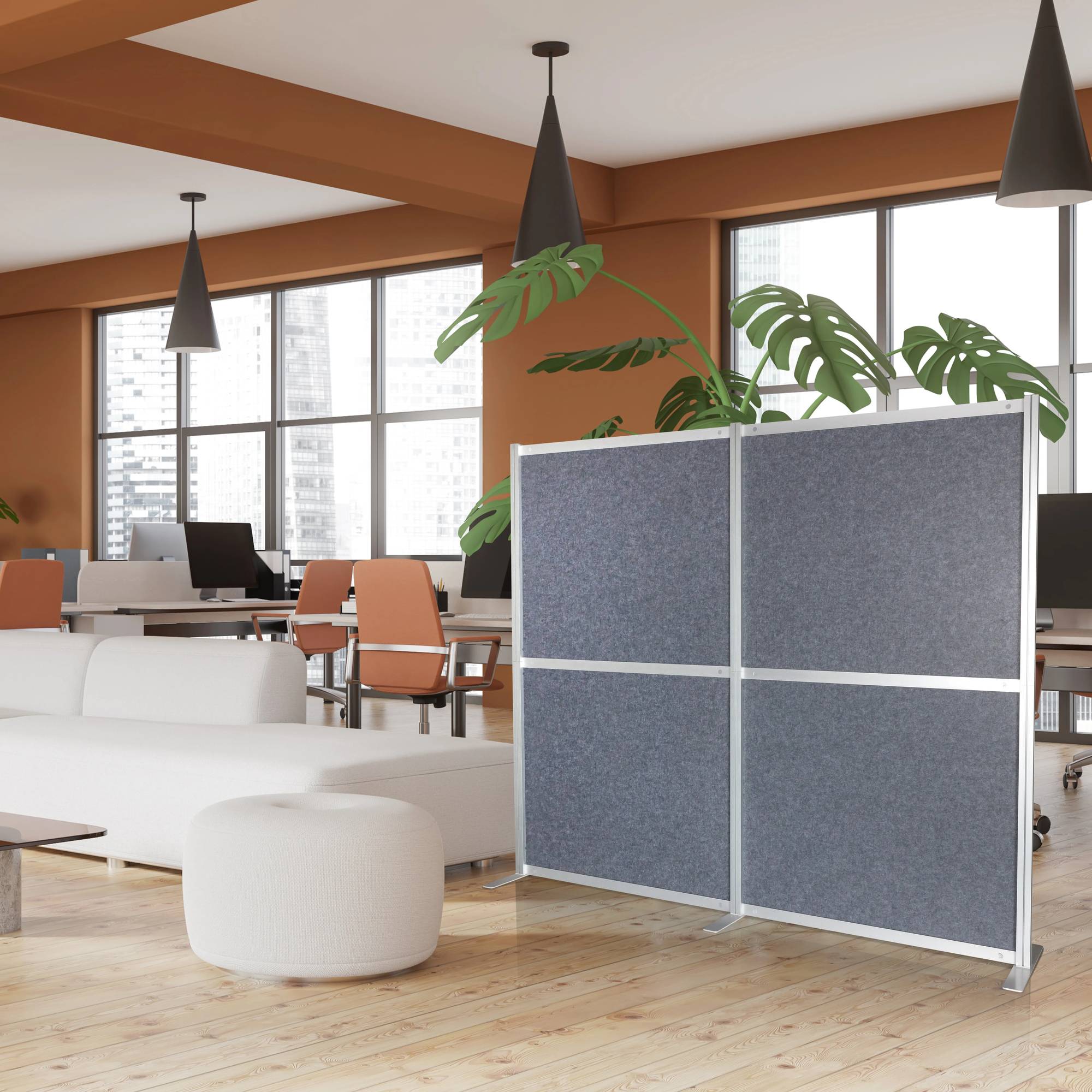 Akustik Trennwand Stellwand FLEXMIUT MODUL 167x192 PET grau hjh OFFICE