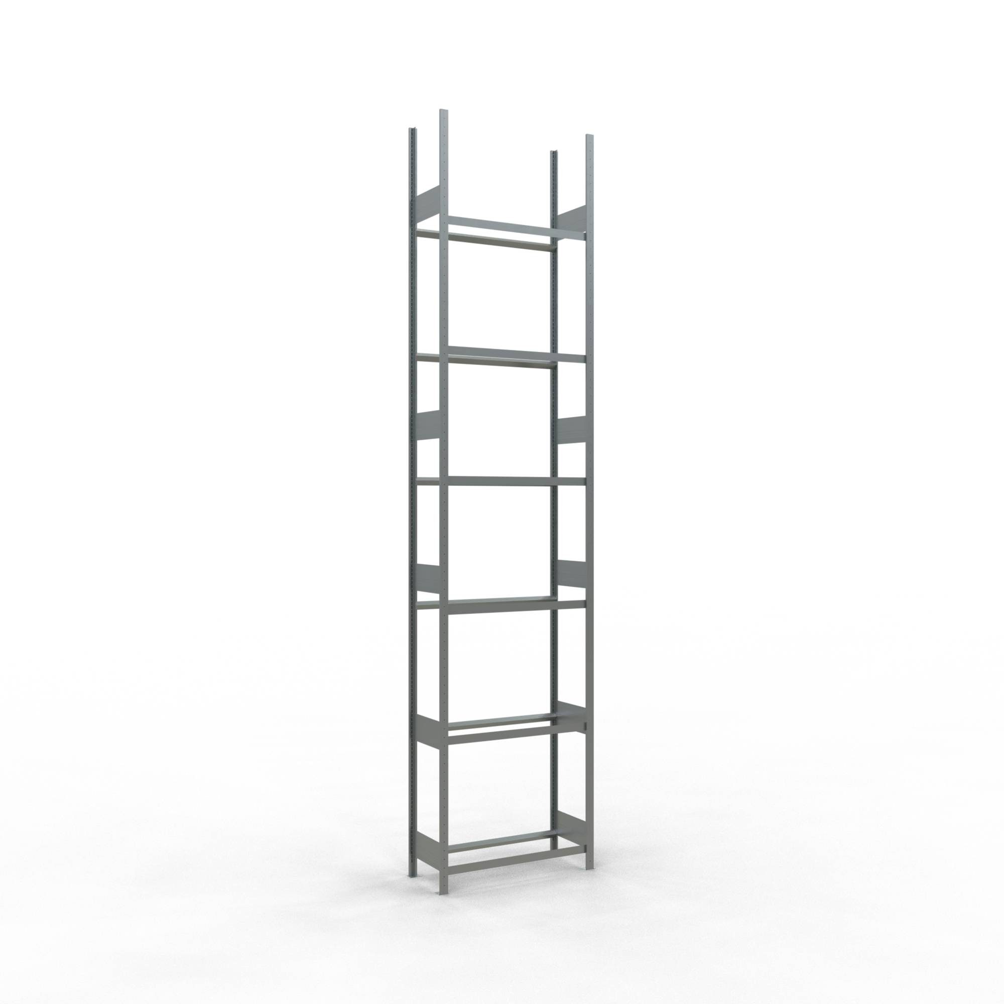 Reifen-/Räderregal, Grundfeld, verzinkt, BxTxH 1000x400x4500 mm, 6 Lagerebenen,