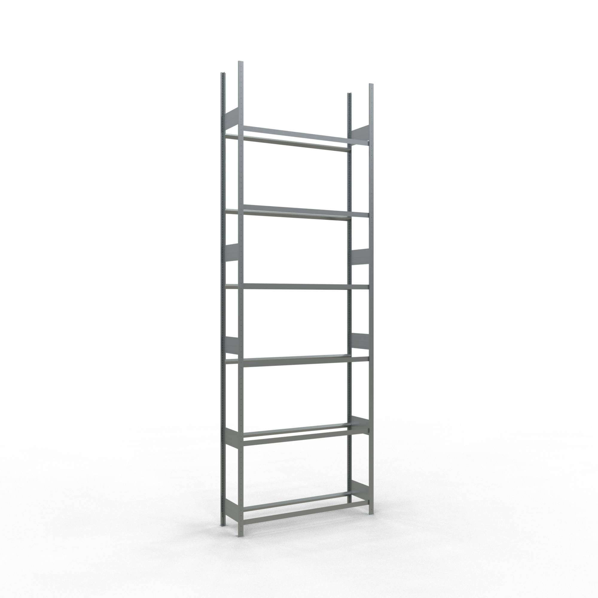 Reifen-/Räderregal, Grundfeld, verzinkt, BxTxH 1500x400x4500 mm, 6 Lagerebenen,
