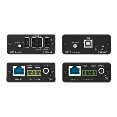 KRAMER EXT3-U-KIT - Hi-Speed USB CAT-Extender-Kit (Sender & Empfänger | 4-Port USB2.0-Hub | RS-232 | PoC)