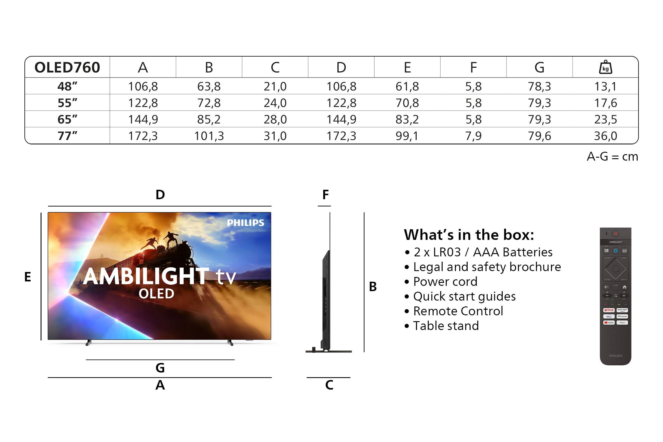 Philips 65OLED760 - 164 cm (65") Diagonalklasse OLED-TV - Smart TV - TITAN OS - 4K UHD (2160p)