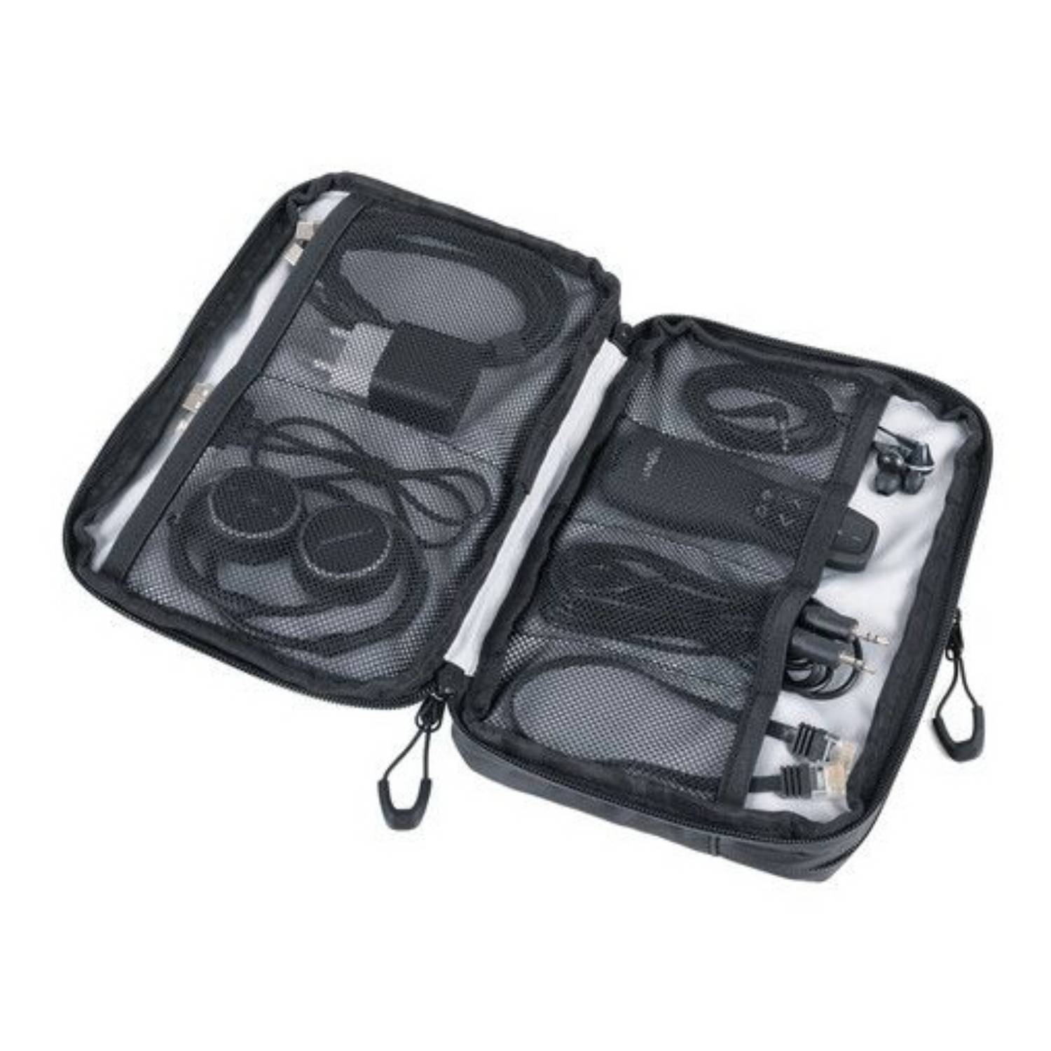 Troika BLACK TECH POUCH 2, Polyester, Polyurethan (PU), Plane, Schwarz, 6 Taschen, Reißverschluss, 235 mm, 35 mm