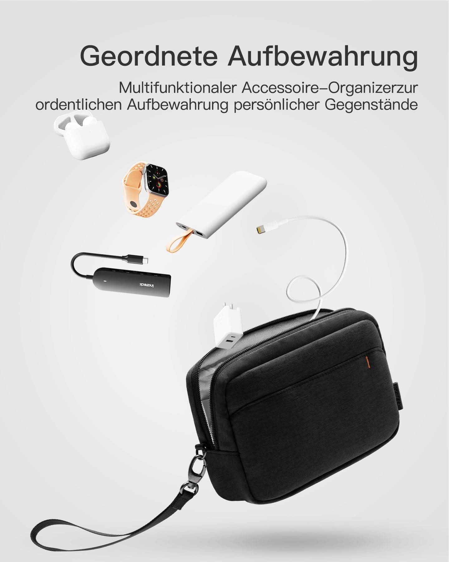 inateck Kabeltasche AB03012 Schwarz Multimedia-Technik Notebooktaschen