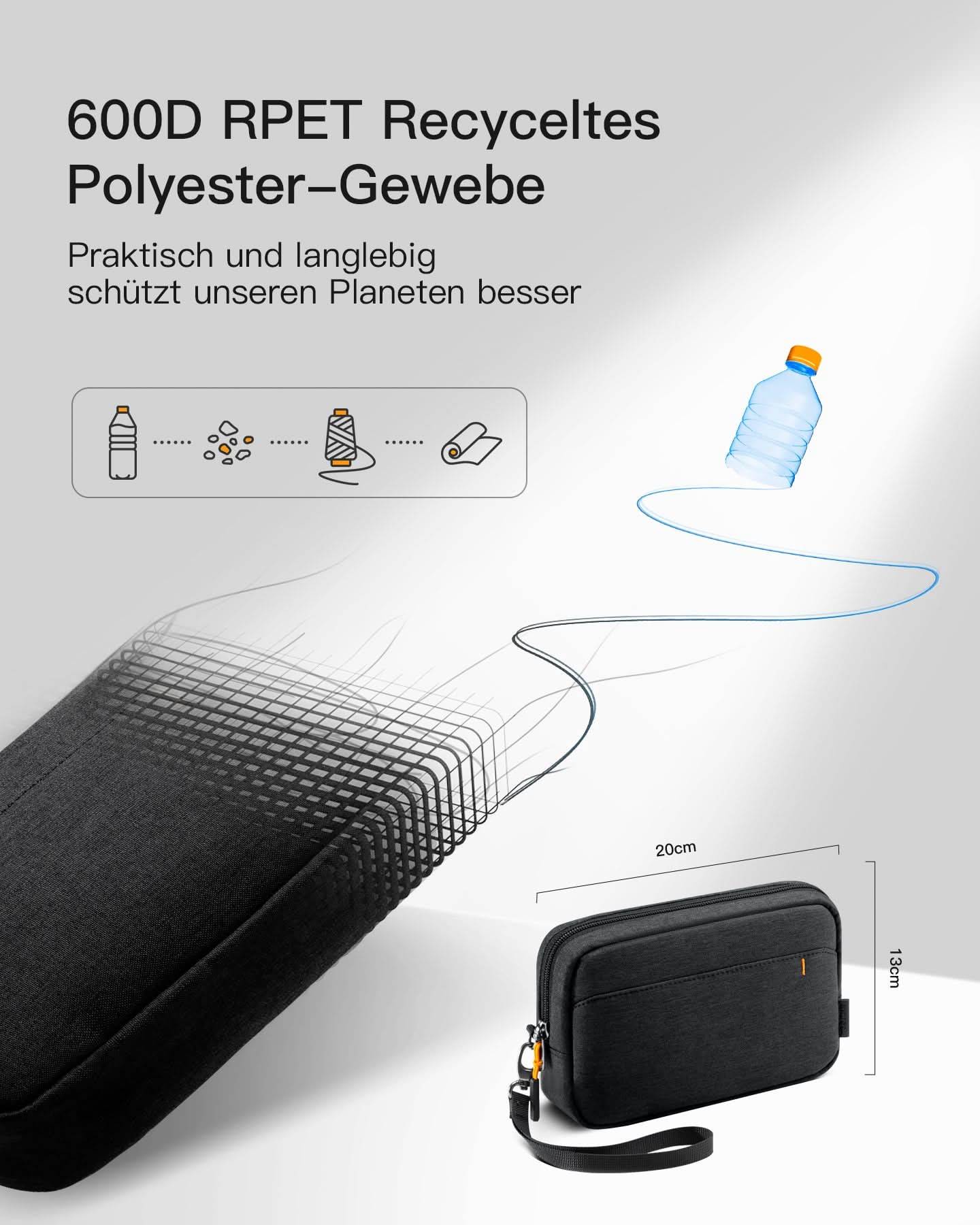 inateck Kabeltasche AB03012 Schwarz Multimedia-Technik Notebooktaschen