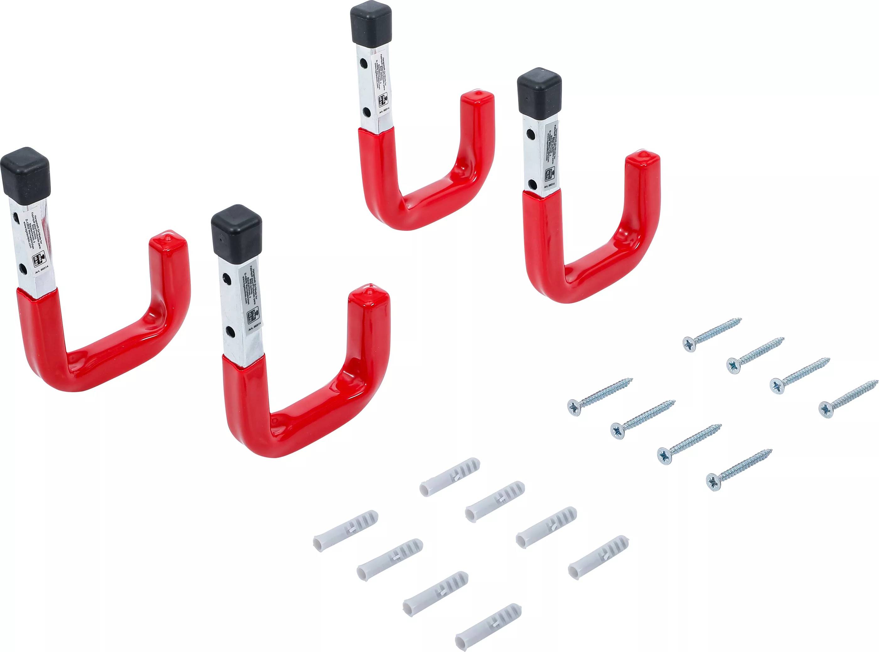 BGS TECHNIC Wandhaken-Satz, 4-teilig, 88314