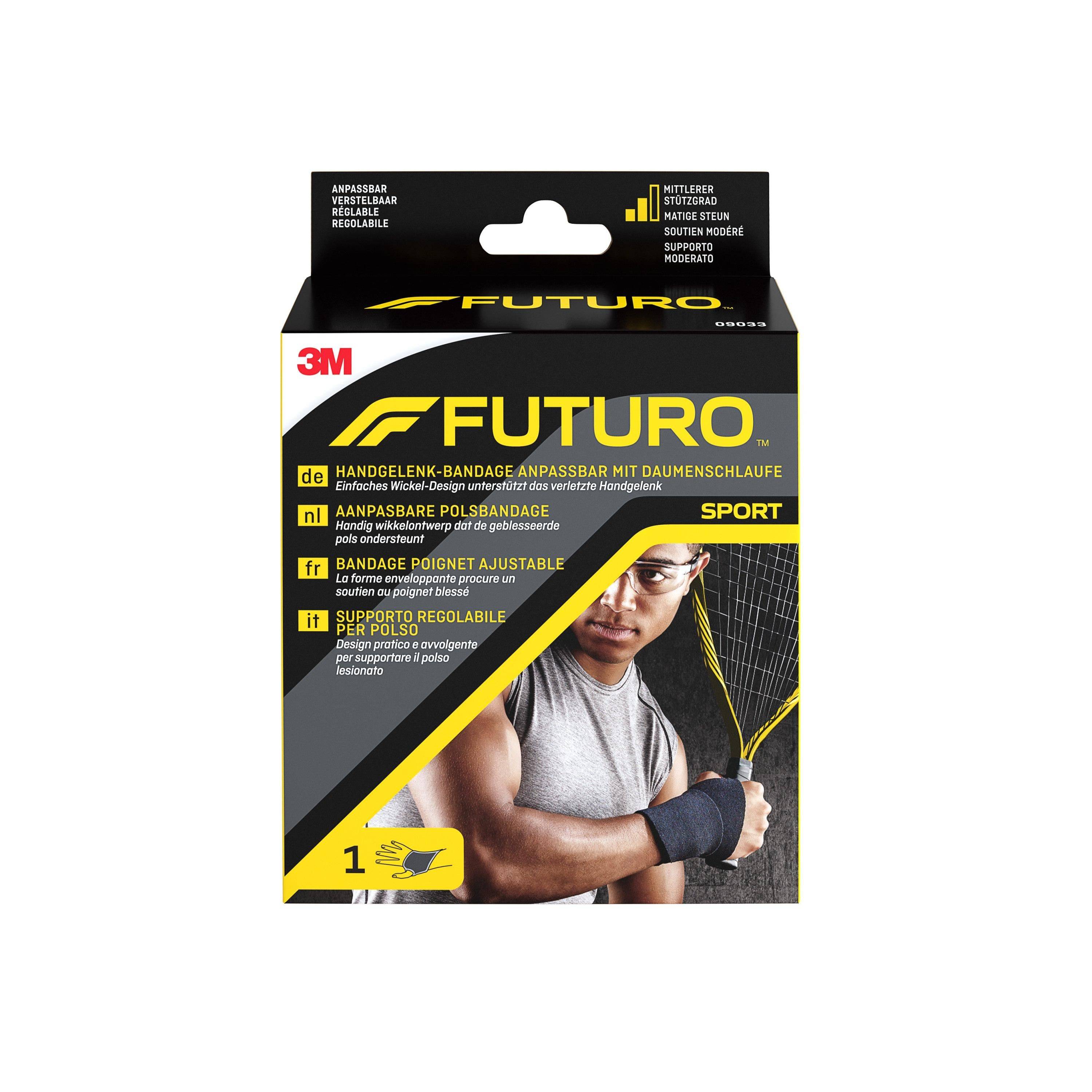 FUTURO™ Handgelenk-Bandage anpassbar mit Daumenschlaufe 09033, Verstellbar SPORT (11.4 - 24.1 cm)