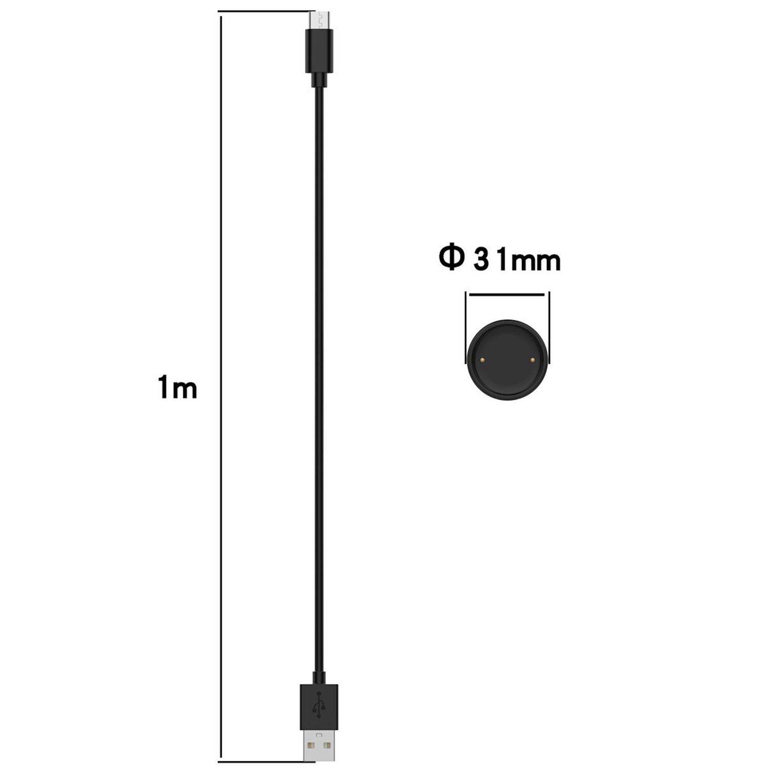 Für Amazfit Bip 6 / Active 2 Magnetisches Split Ladekabel USB-C 1 Meter Schwarz
