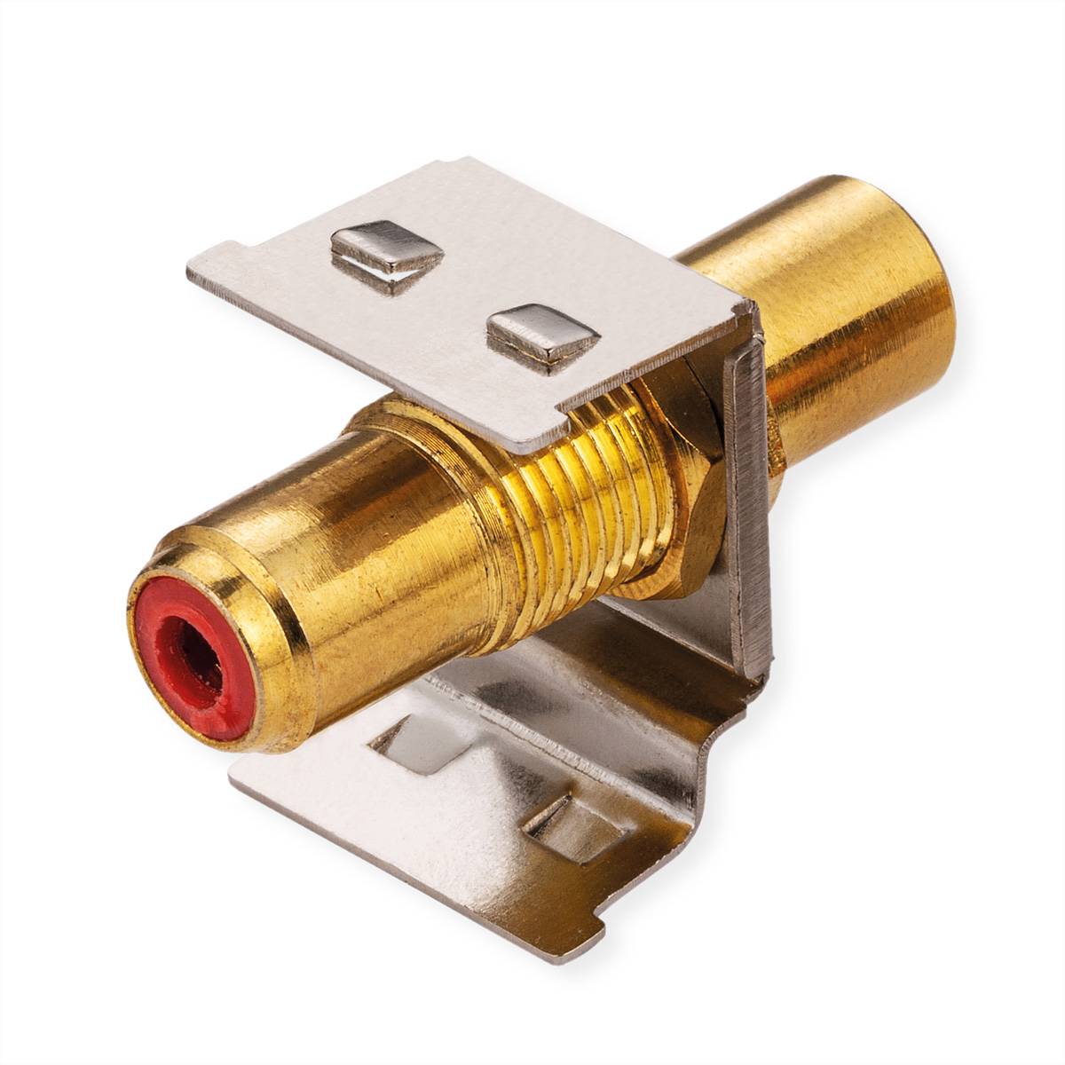 Roline RCA-Keystone-Kupplung, Metall, rot