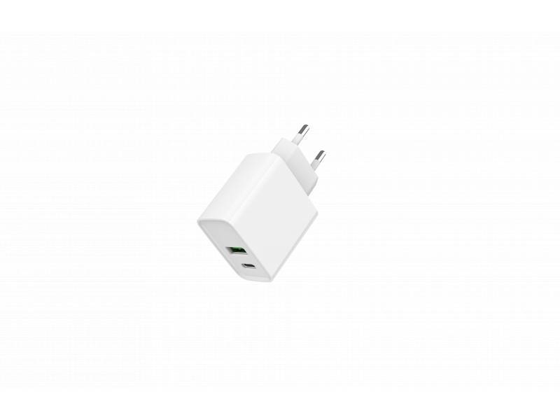 Gembird Netzteil - 20 Watt - 3.4 A - PD, QC 3.0 - 2 Ausgabeanschlussstellen (USB, USB-C)